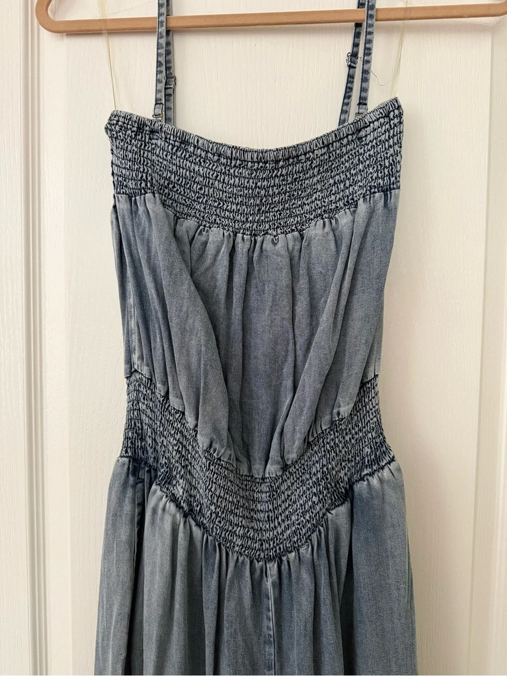 Oli & Hali Light Blue Harlow Wide Leg Chambray Jumpsuit - Picture 7 of 12